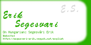 erik segesvari business card